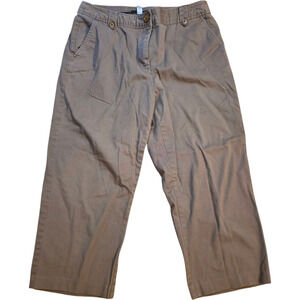 Counterparts Brown Capri Pants Women’s Size 12 Stretch Twill Mid Rise Comfort